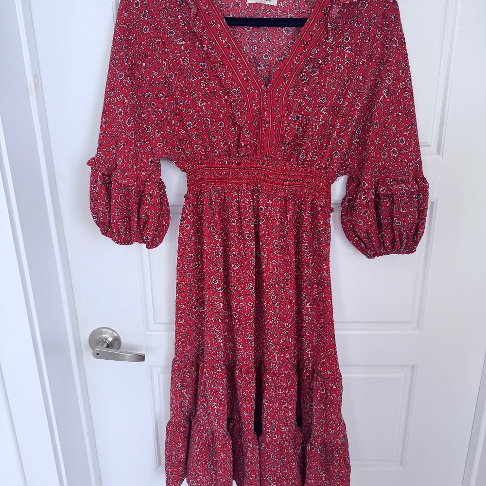 Max Studio Paisley Red dress -Size Medium